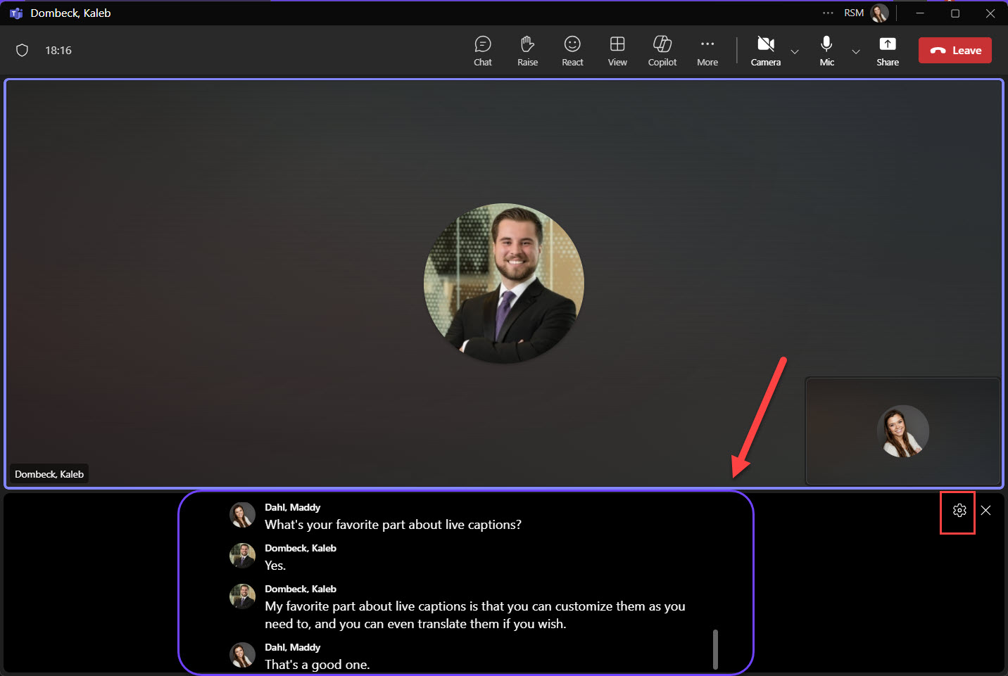 Microsoft Teams – Live Captions in Meetings