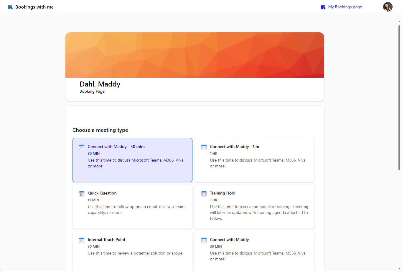 Microsoft Bookings – Book Time with Me