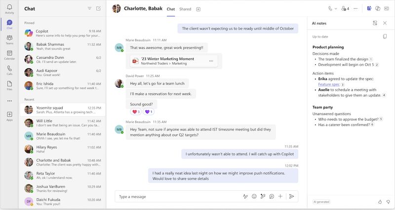 Microsoft Teams – AI Generated Notes