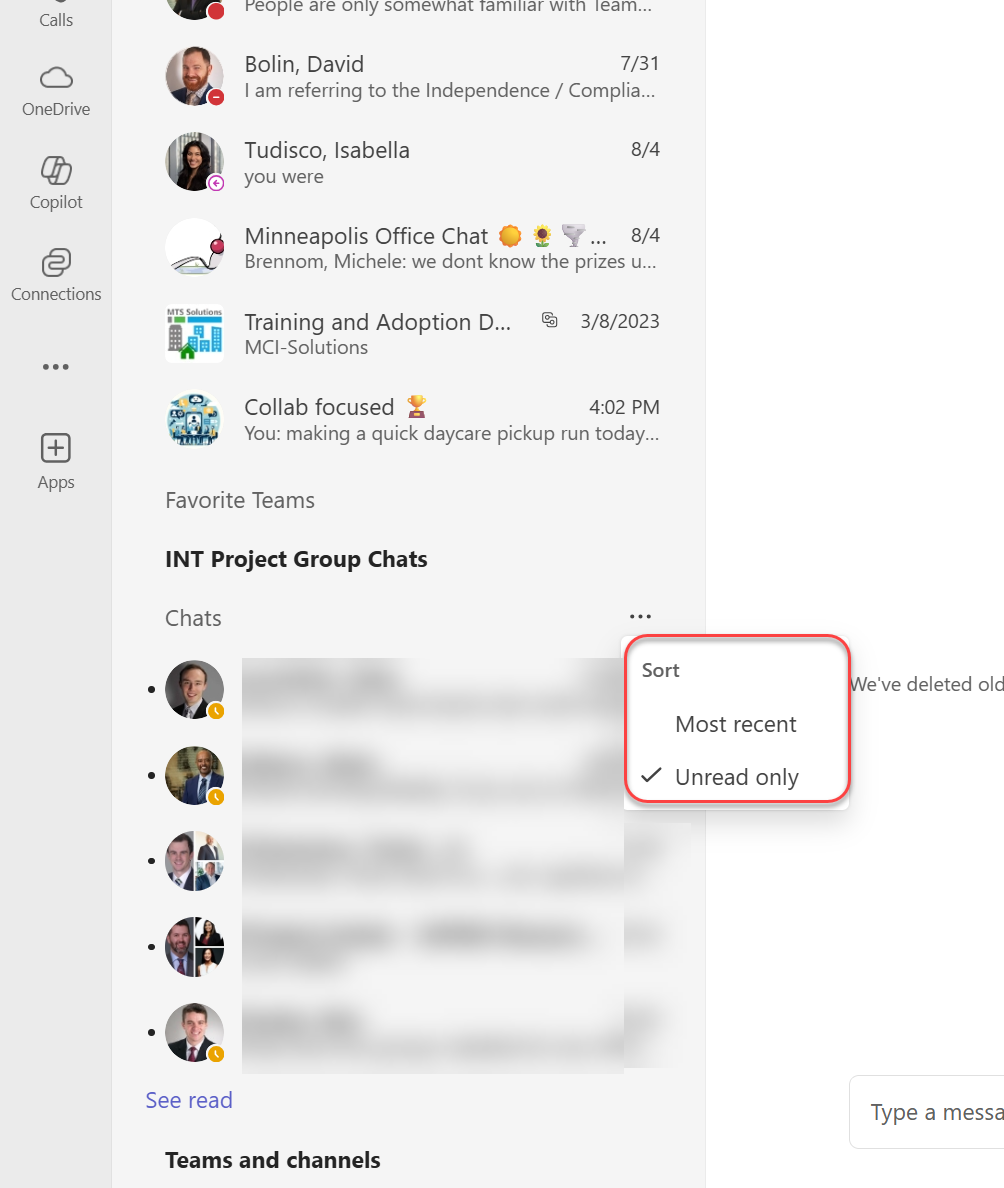 Microsoft Teams – Filter Chats